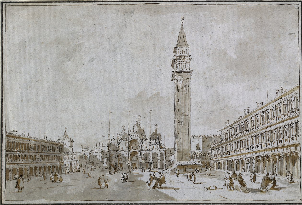 Piazza San Marco, Venedig av Francesco Guardi