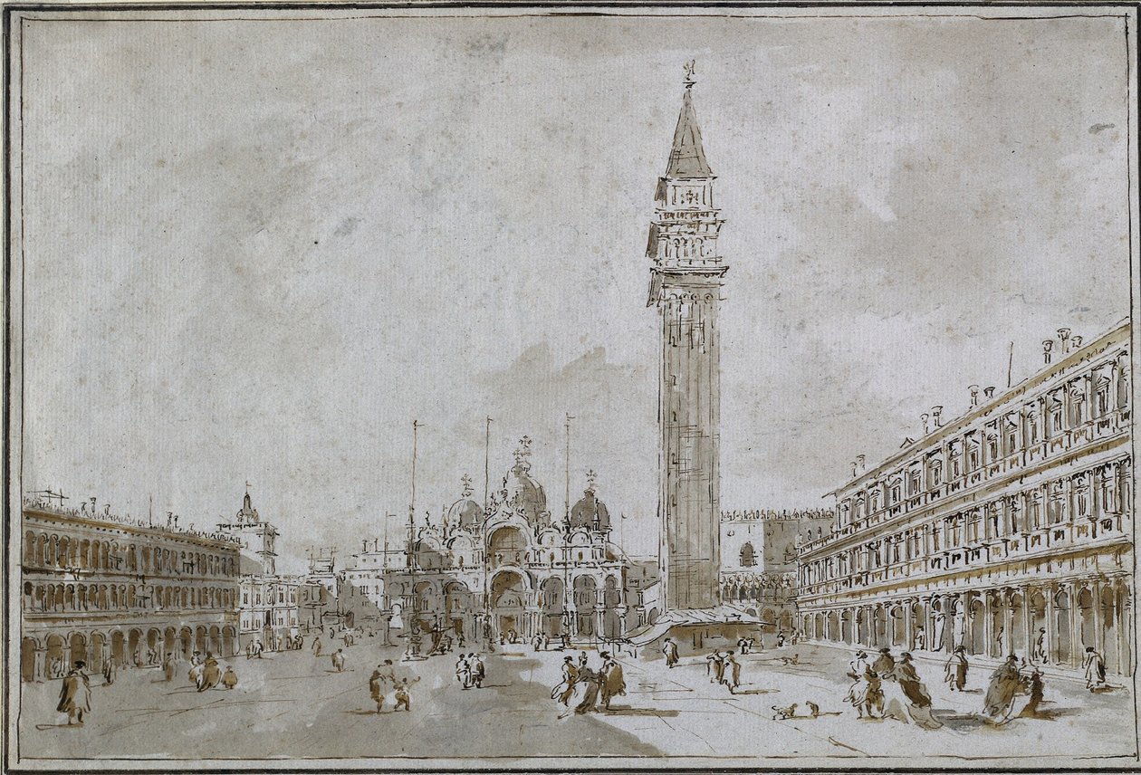 Piazza San Marco, Venedig, 1780-talet. av Francesco Guardi