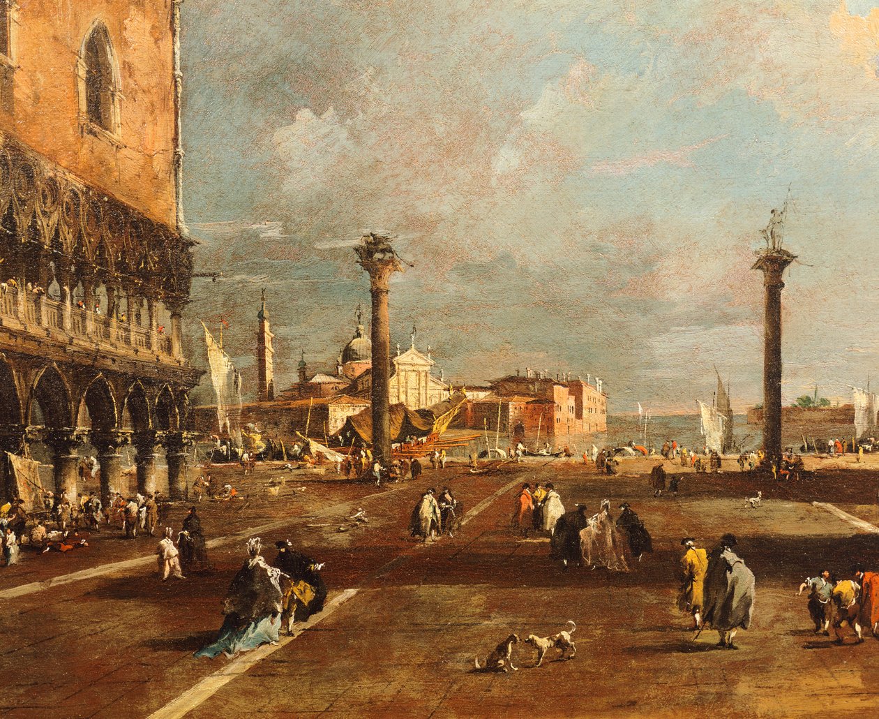 Piazza San Marco mot San Giorgio Maggiore, av Francesco Guardi (1712-1793), olja på duk, 45x72 cm av Francesco Guardi
