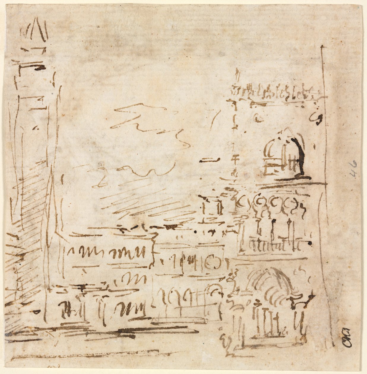 Piazza San Marco med Doges palats av Francesco Guardi