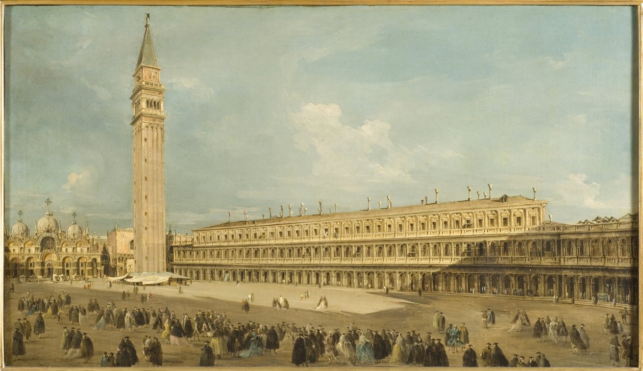 Place Saint Marc, Venedig - Piazza San Marco, Venedig, av Guardi, Francesco (1712-1793). Olja på duk. Mått: 50x85 cm. Nationalmuseum Stockholm av Francesco Guardi