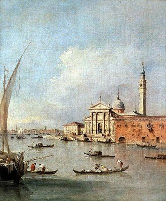 S. Giorgio Maggiore, sett från Giudecca (olja) av Francesco Guardi