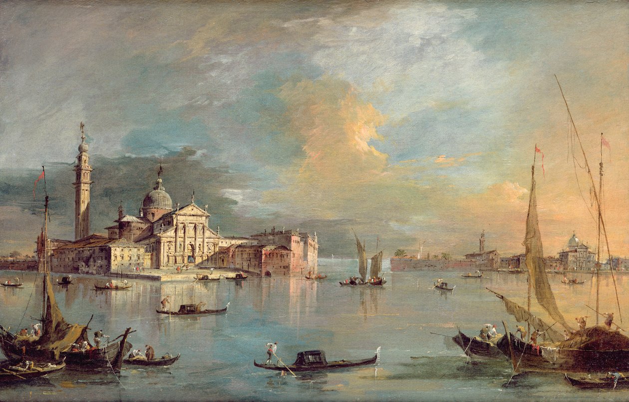 San Giorgio Maggiore, Venedig, med Giudecca och Zitelle av Francesco Guardi