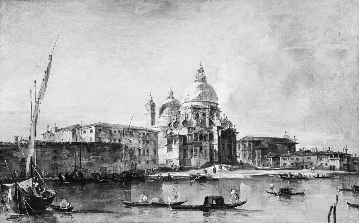 Santa Maria della Salute, mitten till slutet av 1760-talet. av Francesco Guardi