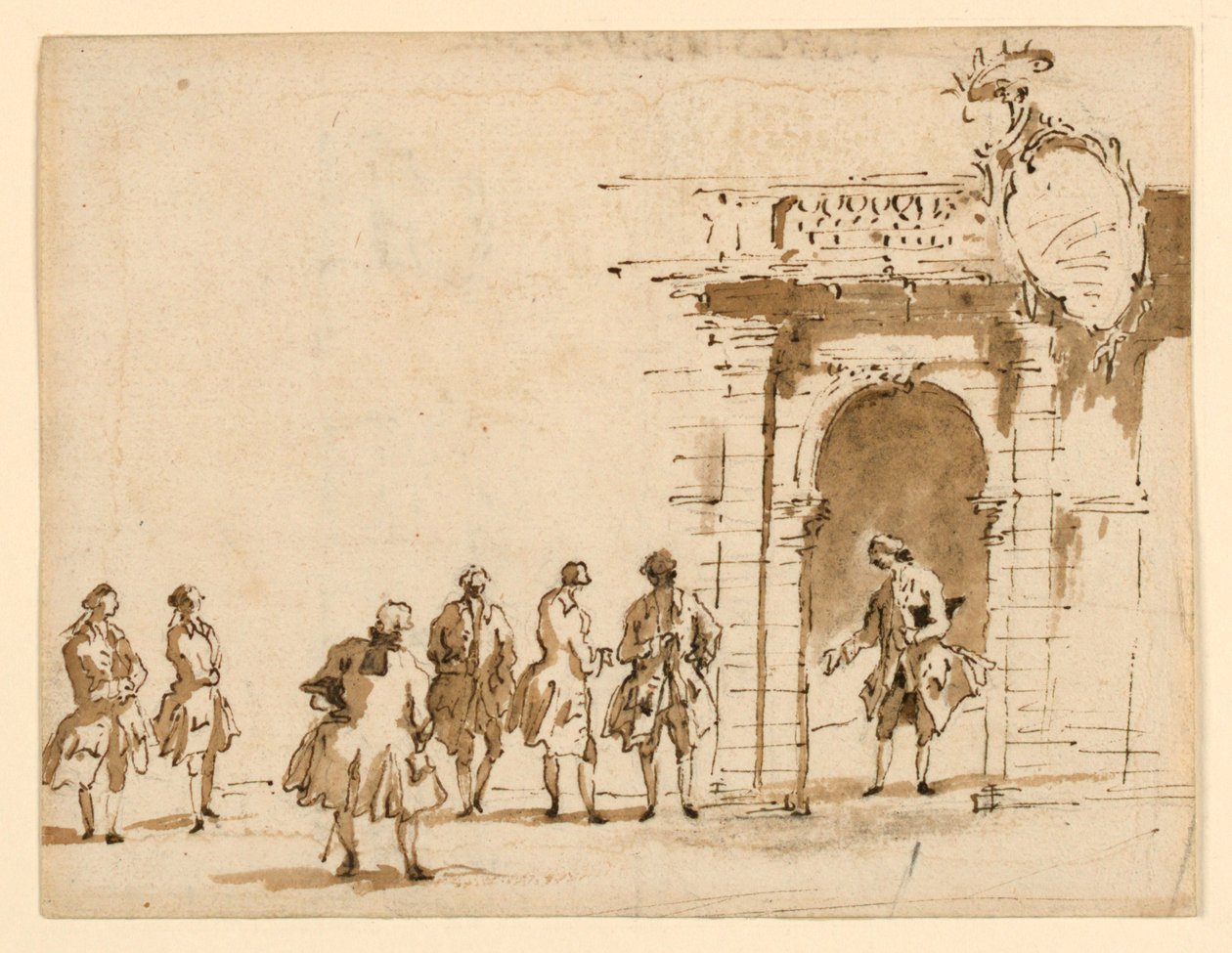Skiss för en mottagning på Palazzo Surian av Francesco Guardi