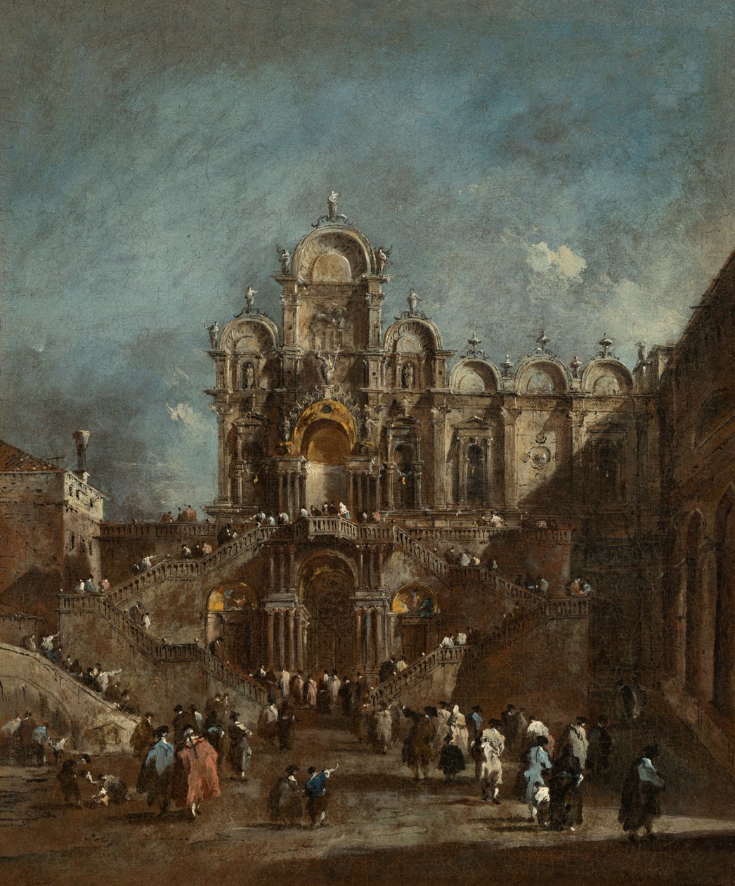 Tillfällig Tribune i Campo San Zanipolo, Venedig, 1782 eller senare. av Francesco Guardi