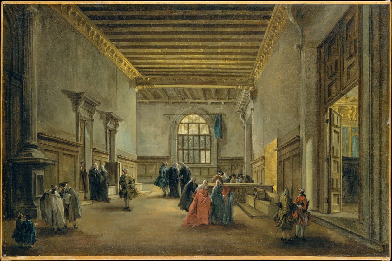 Förrummet till Sala del Maggior Consiglio av Francesco Guardi
