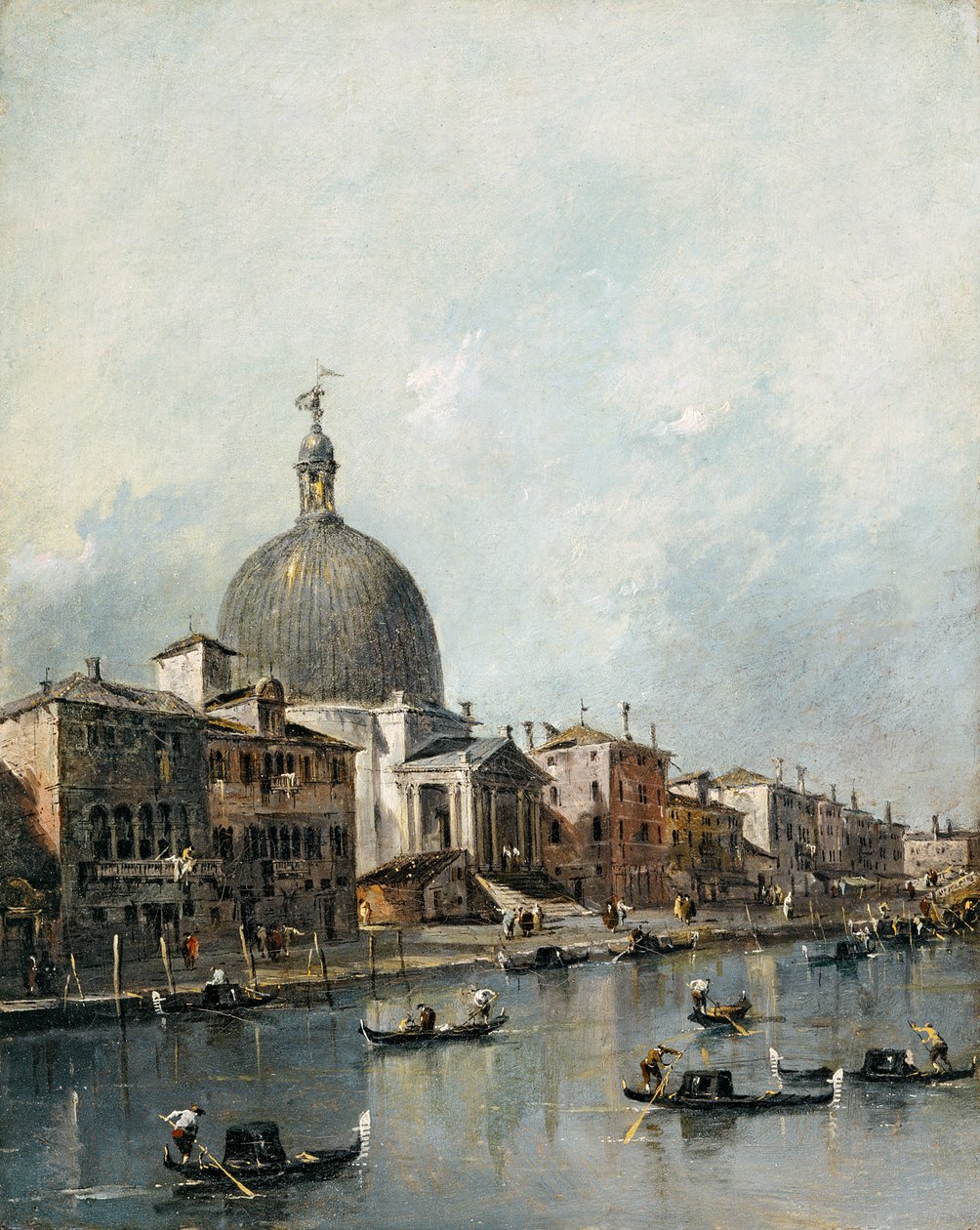 Kyrkan San Simeone Piccolo vid Canal Grande, Venedig (olja på duk) av Francesco Guardi