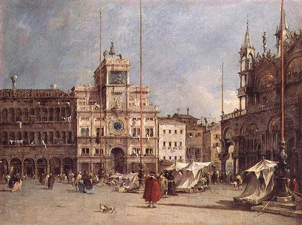 Klocktornet, Venedig (olja på duk) av Francesco Guardi