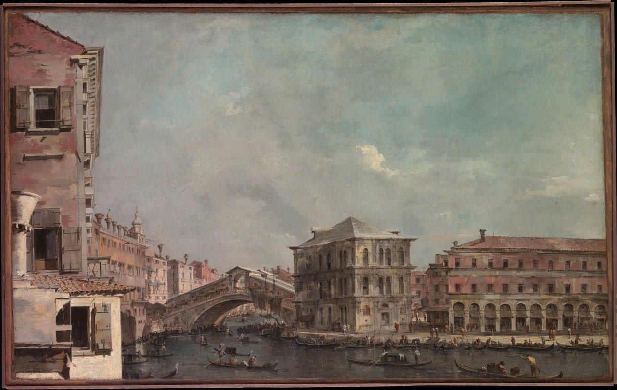 Canal Grande ovanför Rialto av Francesco Guardi