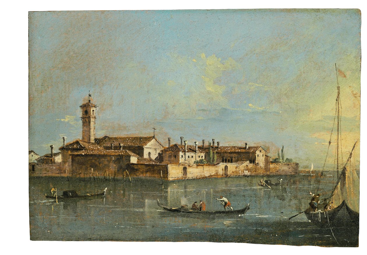Ön Lazzaretto Vecchio, Venedig av Francesco Guardi