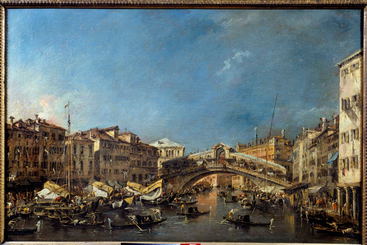 Rialtobron i Venedig på 1700-talet Målning av Francesco Guardi (1712-1793) 1700-tal sön. 0,62x0,93 m Toulouse, Musée des Augustins av Francesco Guardi