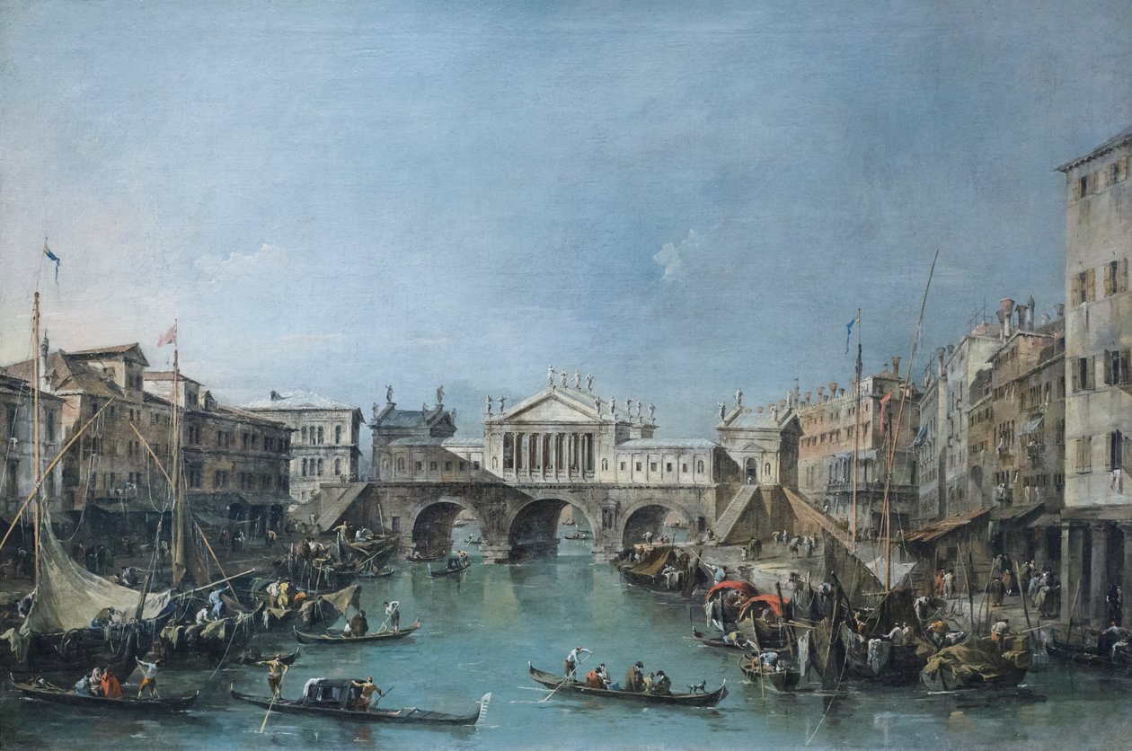 Rialtobron efter ritningar av Palladio, ca 1770 (olja på duk) av Francesco Guardi