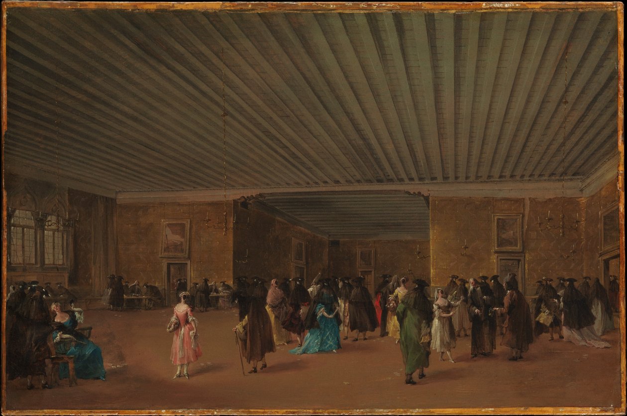 Det offentliga ridottot i Palazzo Dandolo av Francesco Guardi
