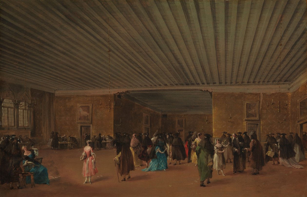 Ridotto Pubblico vid Palazzo Dandolo, ca. 1765-68. av Francesco Guardi