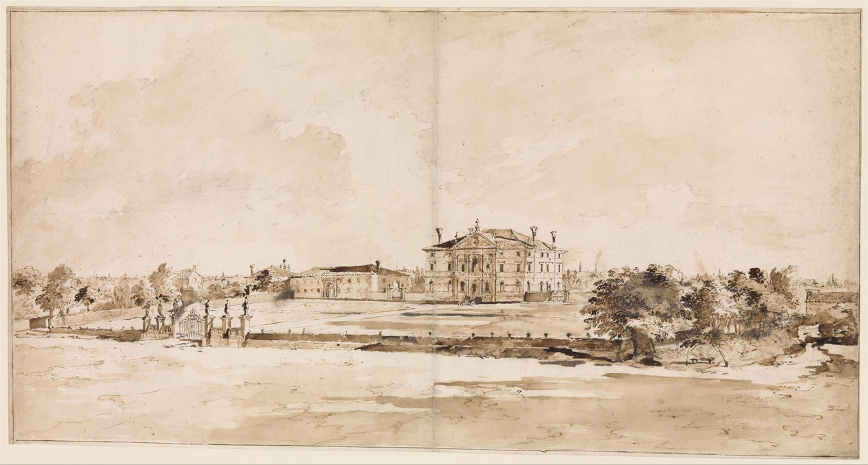 Villa Loredan nära Treviso av Francesco Guardi