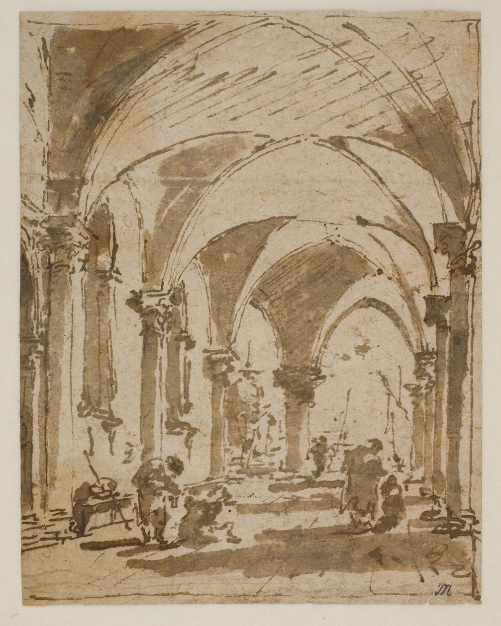 Dogepalatsets arkad mot Piazzetta av Francesco Guardi