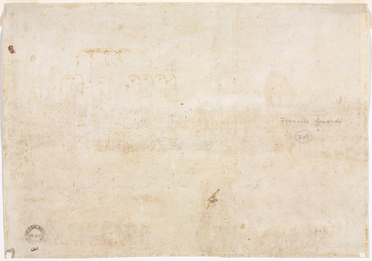Tre skisser av bågar, 1782. av Francesco Guardi