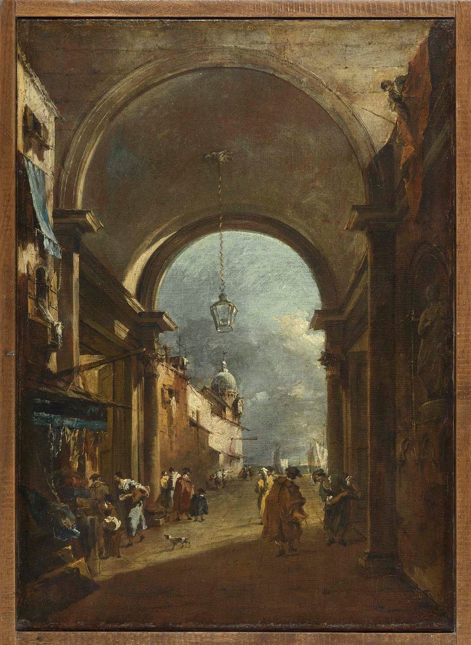 Utsikt genom en port av Francesco Guardi