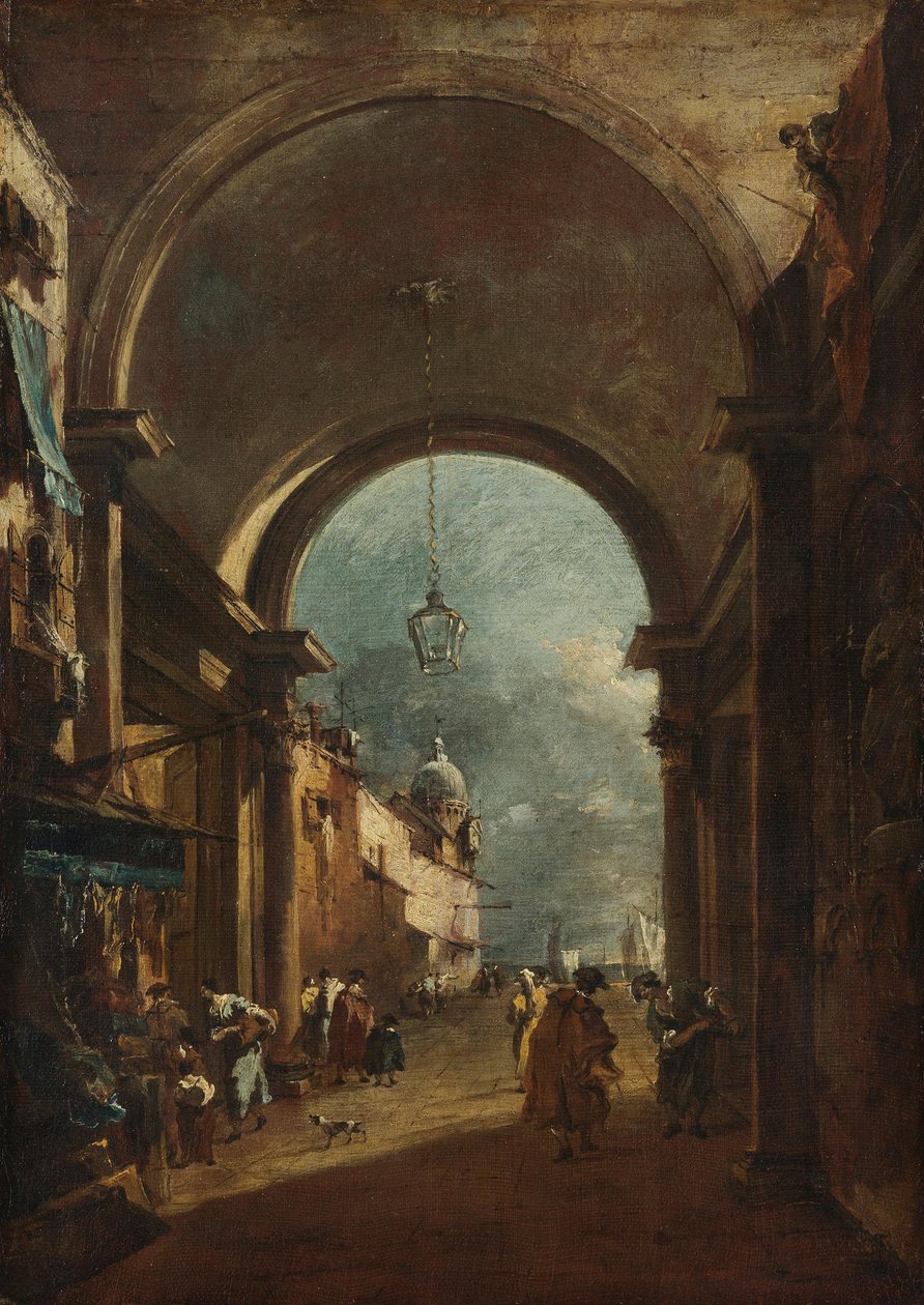Utsikt genom en port av Francesco Guardi