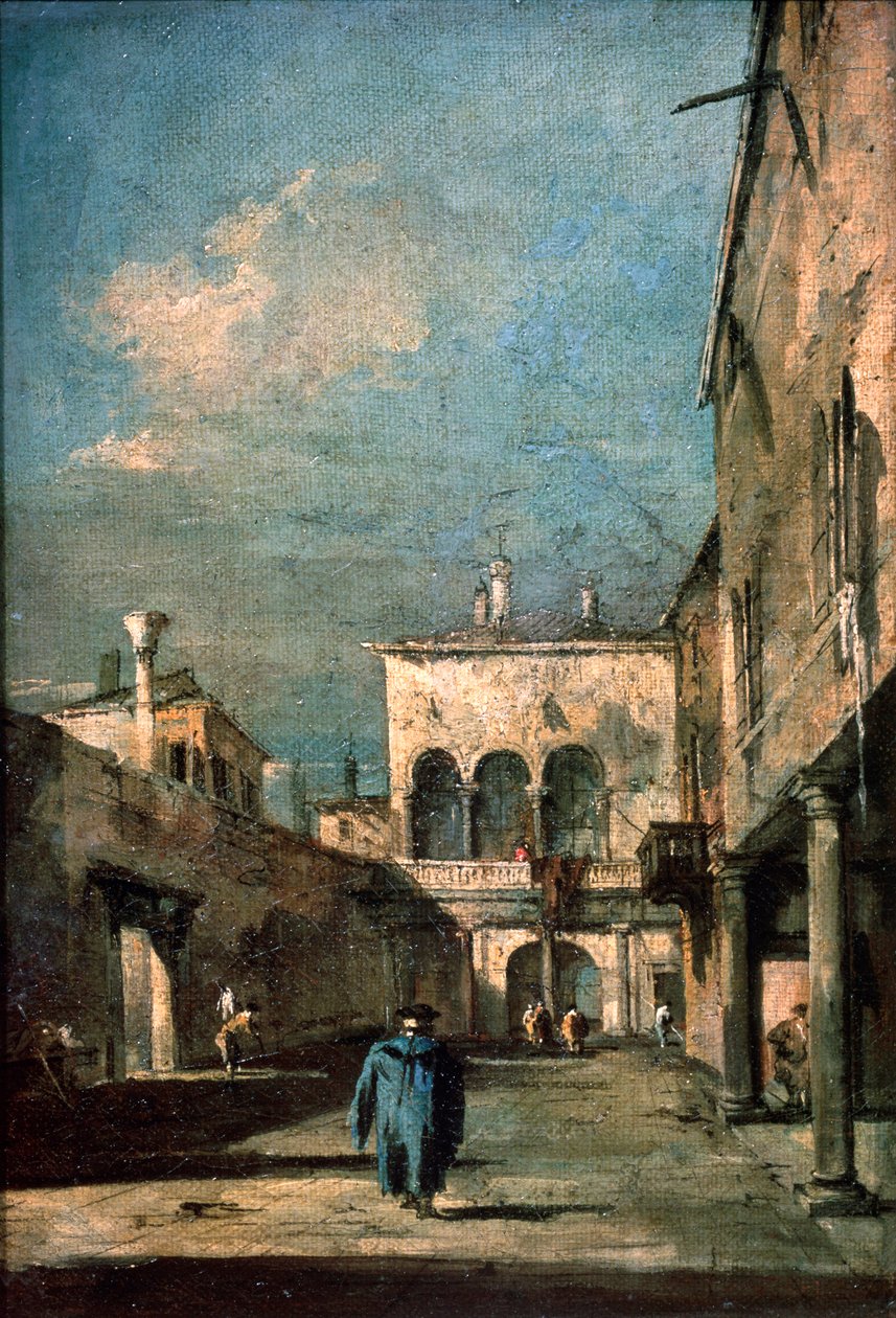 Venetiansk innergård, 1770-talet. av Francesco Guardi