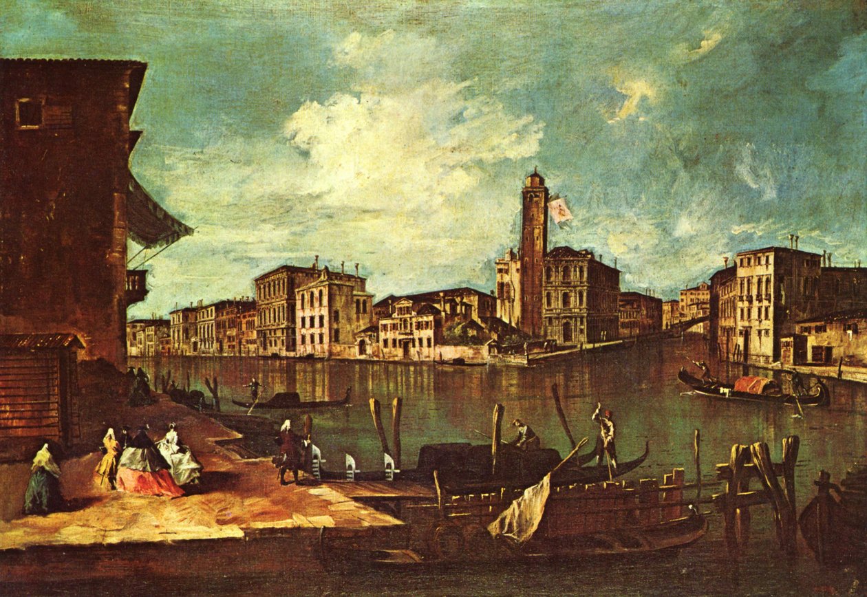 Venedig, Canal Grande med San Geremia, Palazzo Labia och ingången till Cannaregio av Francesco Guardi