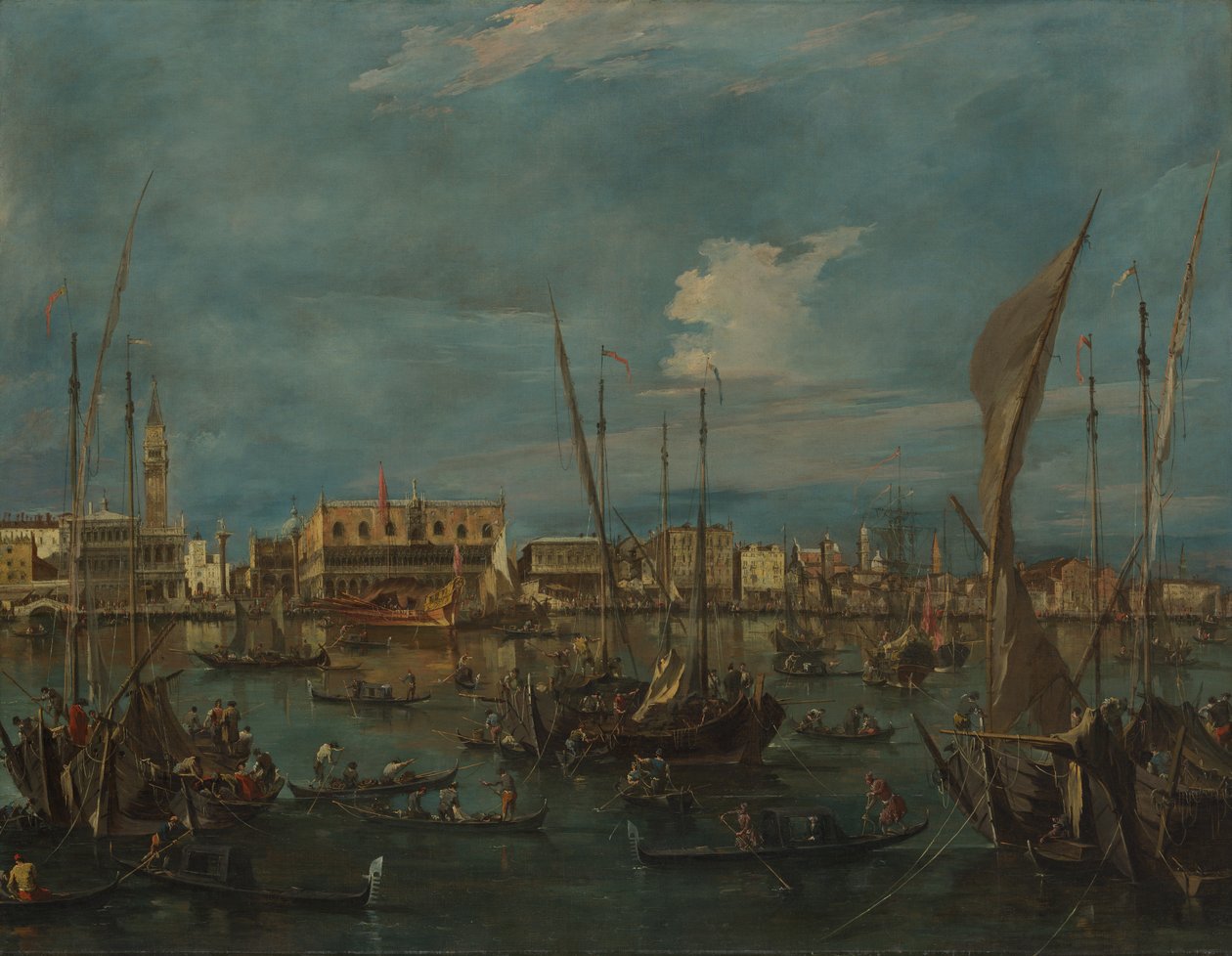 Venedig från San Marcos bassäng, ca. 1765. av Francesco Guardi