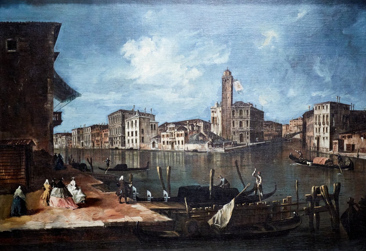 Venedig, Canal Grande med San Geremia, Palazzo Labia och ingången till Cannaregio av Francesco Guardi