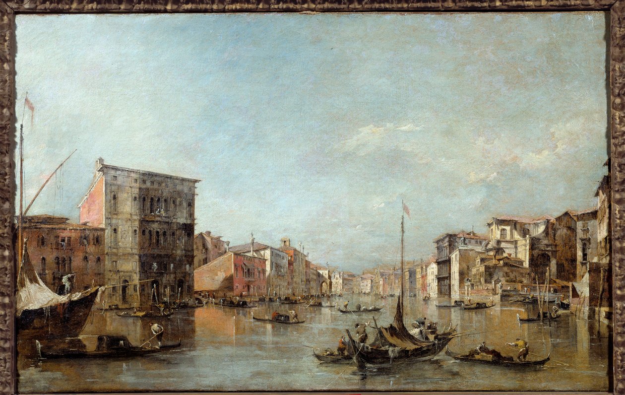 Utsikt över Canal Grande i Venedig Målning av Francesco Guardi (1712-1793) Toulouse från 1700-talet, Musee des Augustins av Francesco Guardi