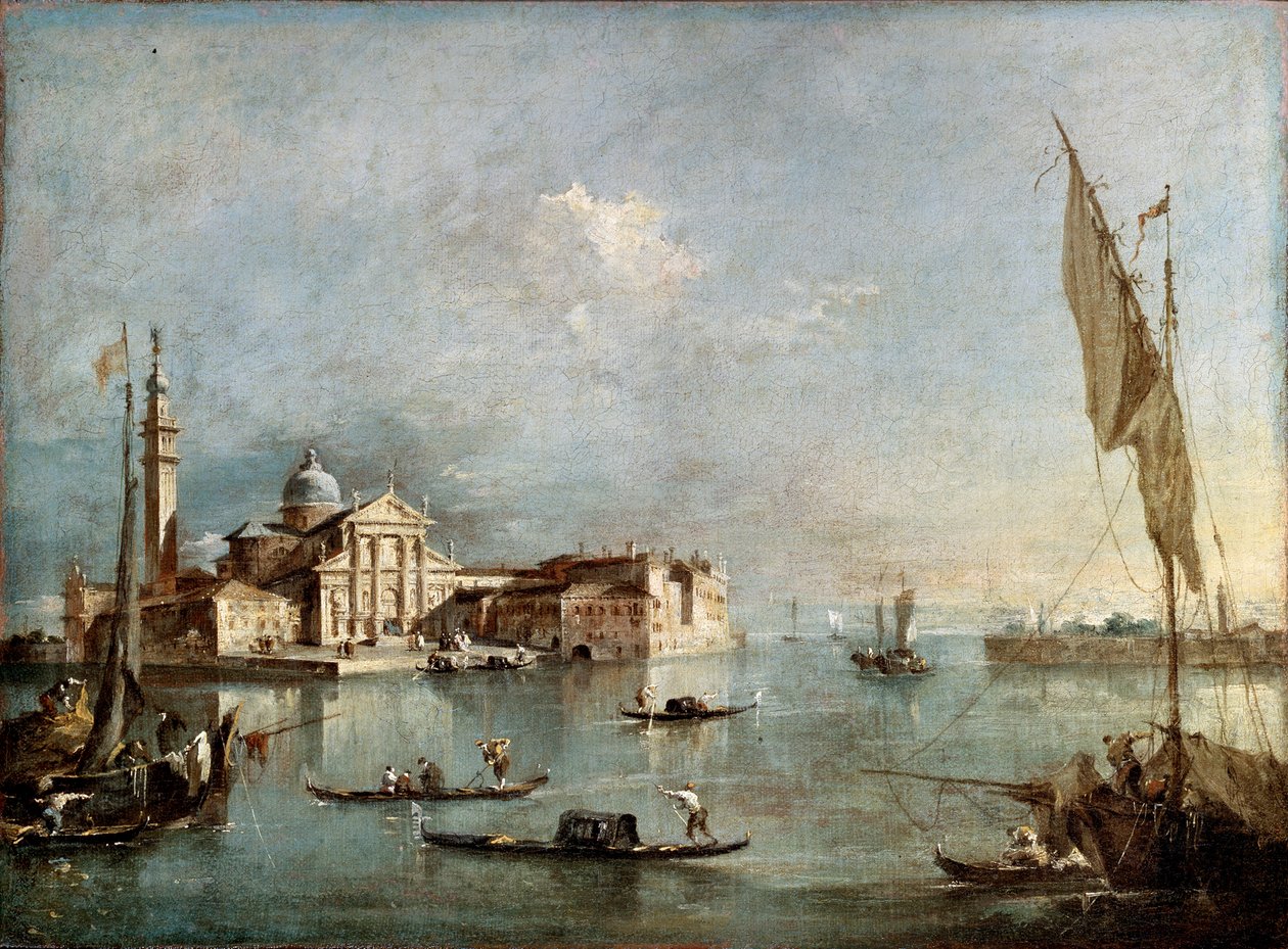 Utsikt över ön San Giorgio Maggiore, mellan 1765 och 1775. av Francesco Guardi
