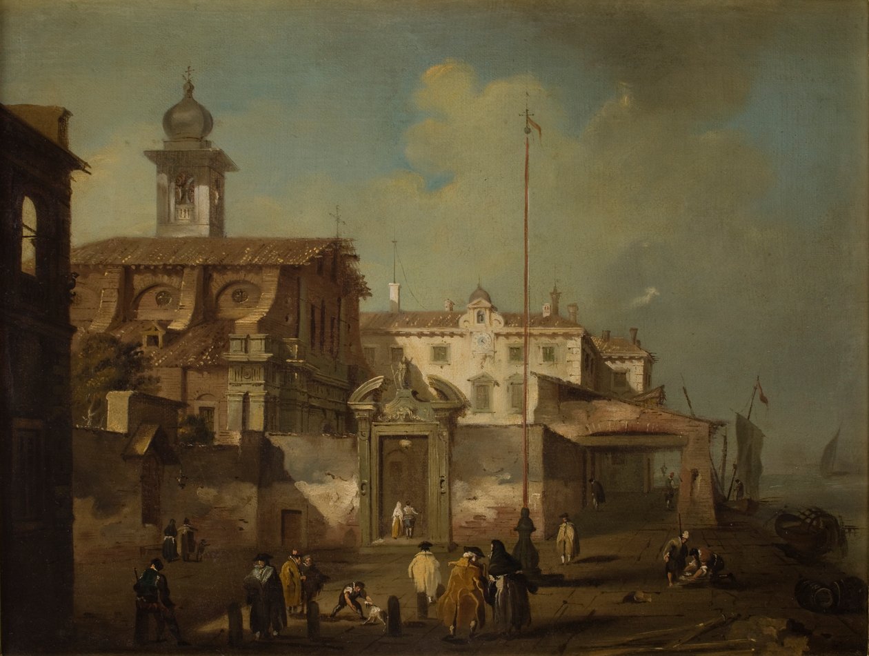 Vy över en italiensk stad av Francesco Guardi