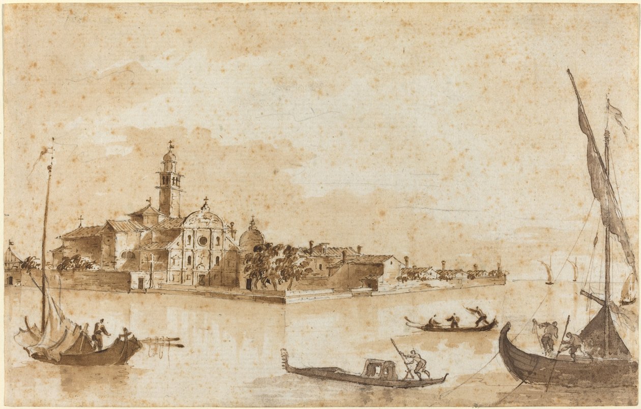 Ön San Clemente av Francesco Guardi and Giacomo Guardi
