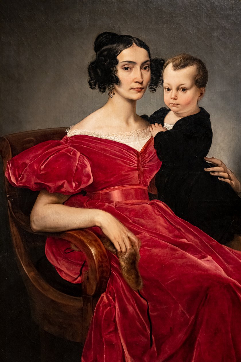 Porträtt av grevinnan Teresa Zumali Marisili och hennes son Giuseppe av Francesco Hayez