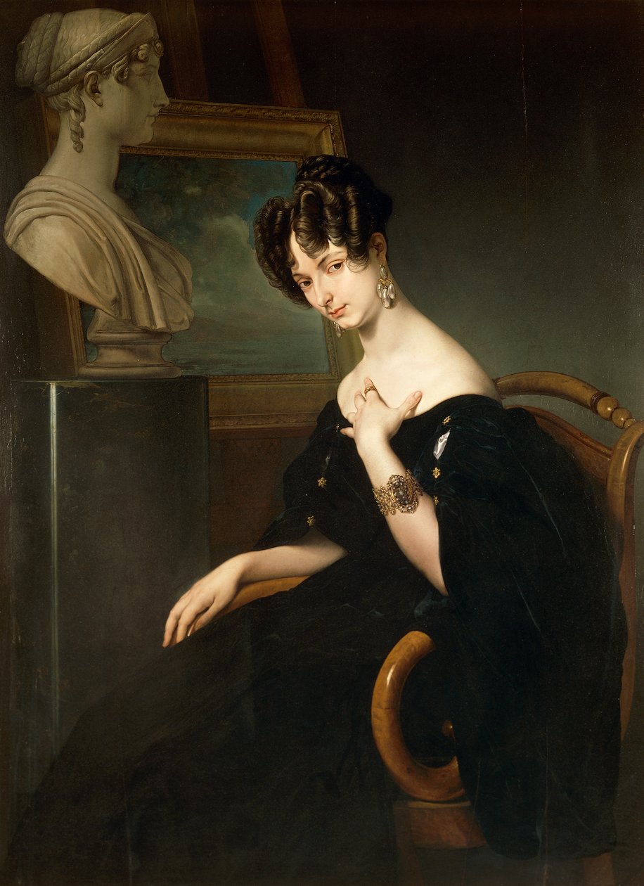 Porträtt av Cristina Trivulzio Belgiojoso, av Francesco Hayez (1791-1882), olja på duk av Francesco Hayez