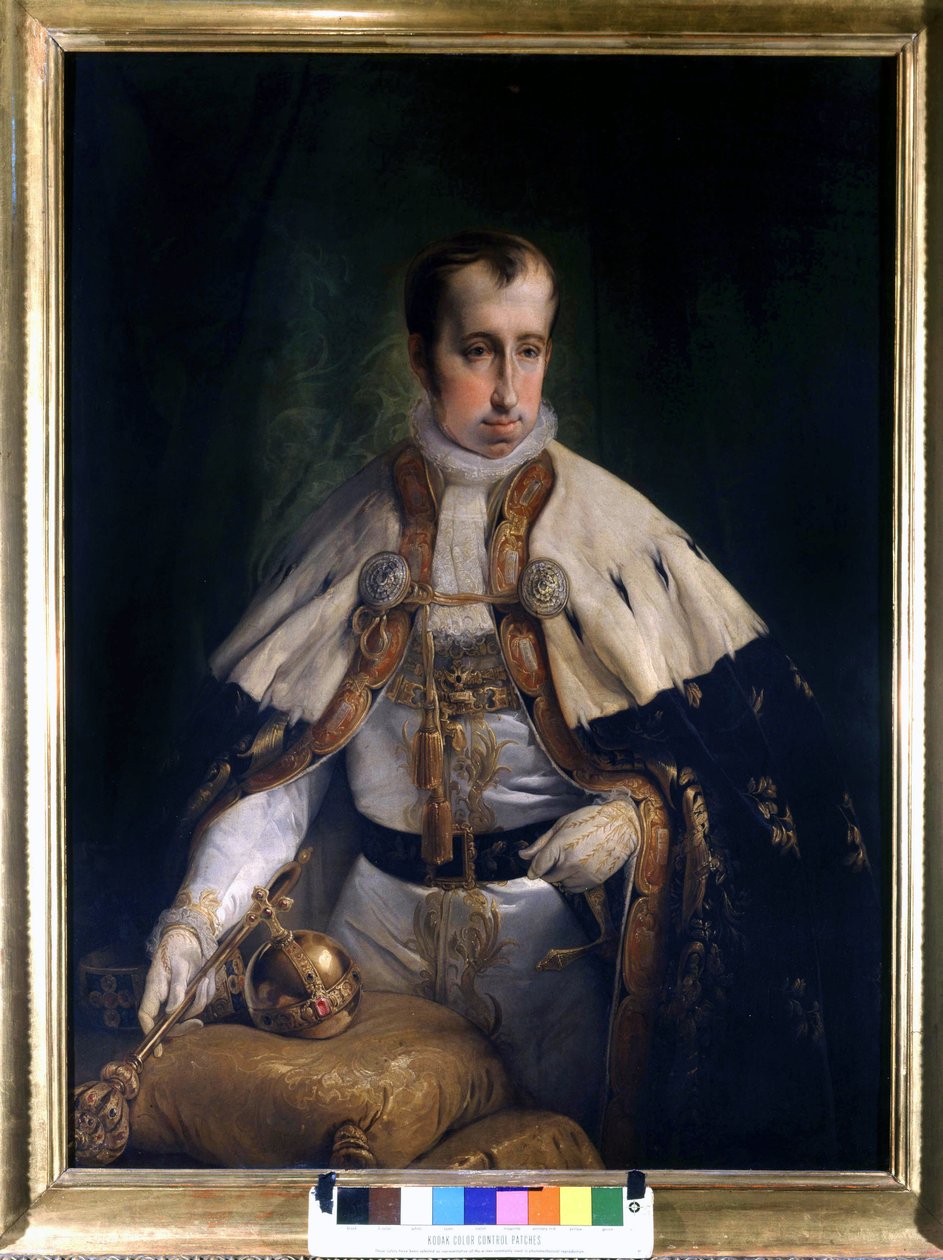 Porträtt av Ferdinand I (1793 - 1875), kejsare av Österrike av Francesco Hayez (1791 - 1882). Risorgimentos museum. Milano av Francesco Hayez