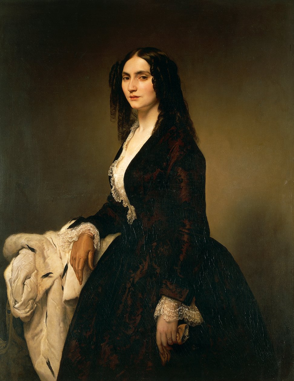 Porträtt av fru Matilde Juva Branca, av Francesco Hayez (1791-1882), olja på duk av Francesco Hayez