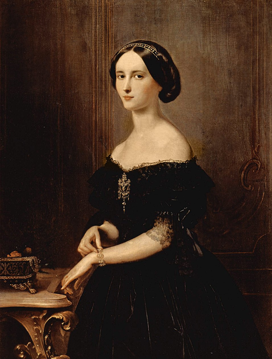 Porträtt av en venetiansk kvinna, ca 1852 av Francesco Hayez