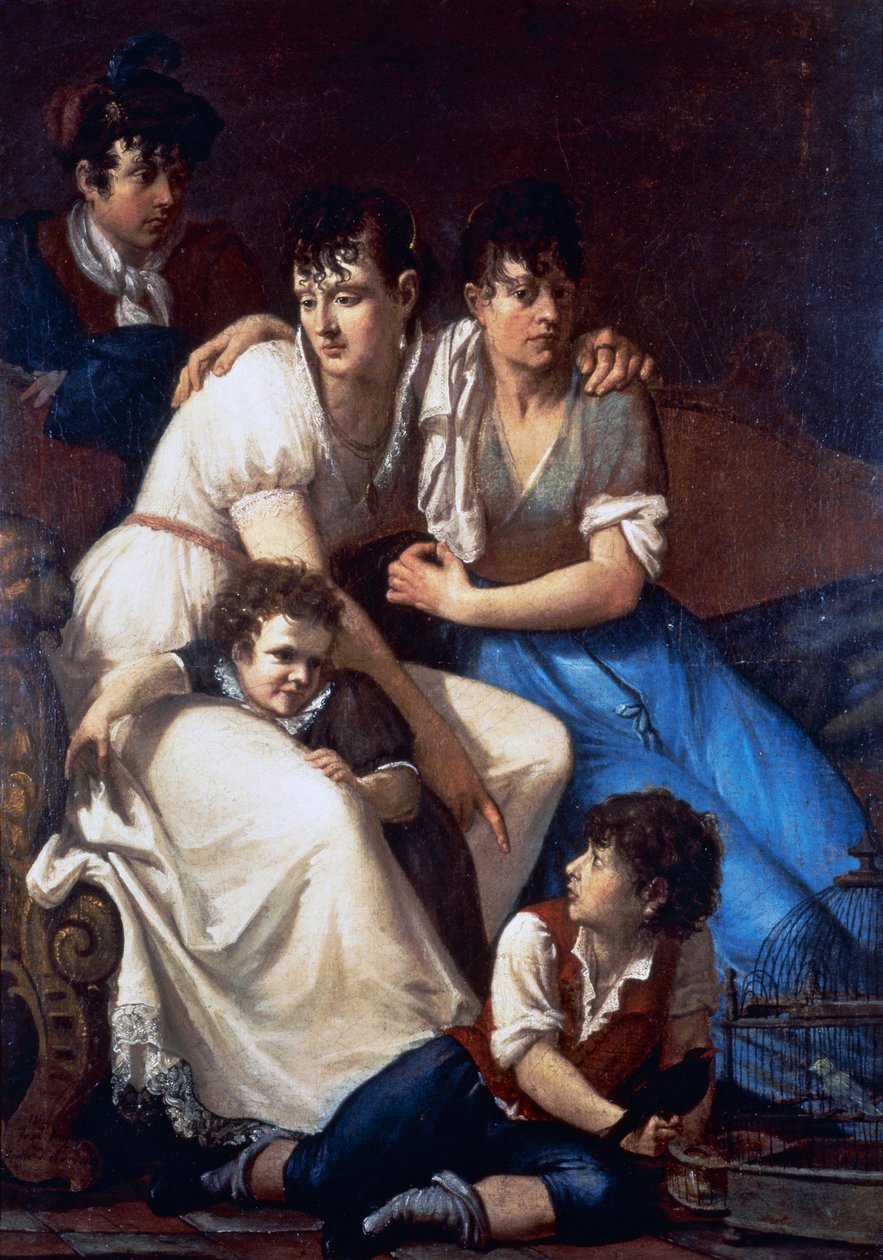 Porträtt av målarens familj av Francesco Hayez