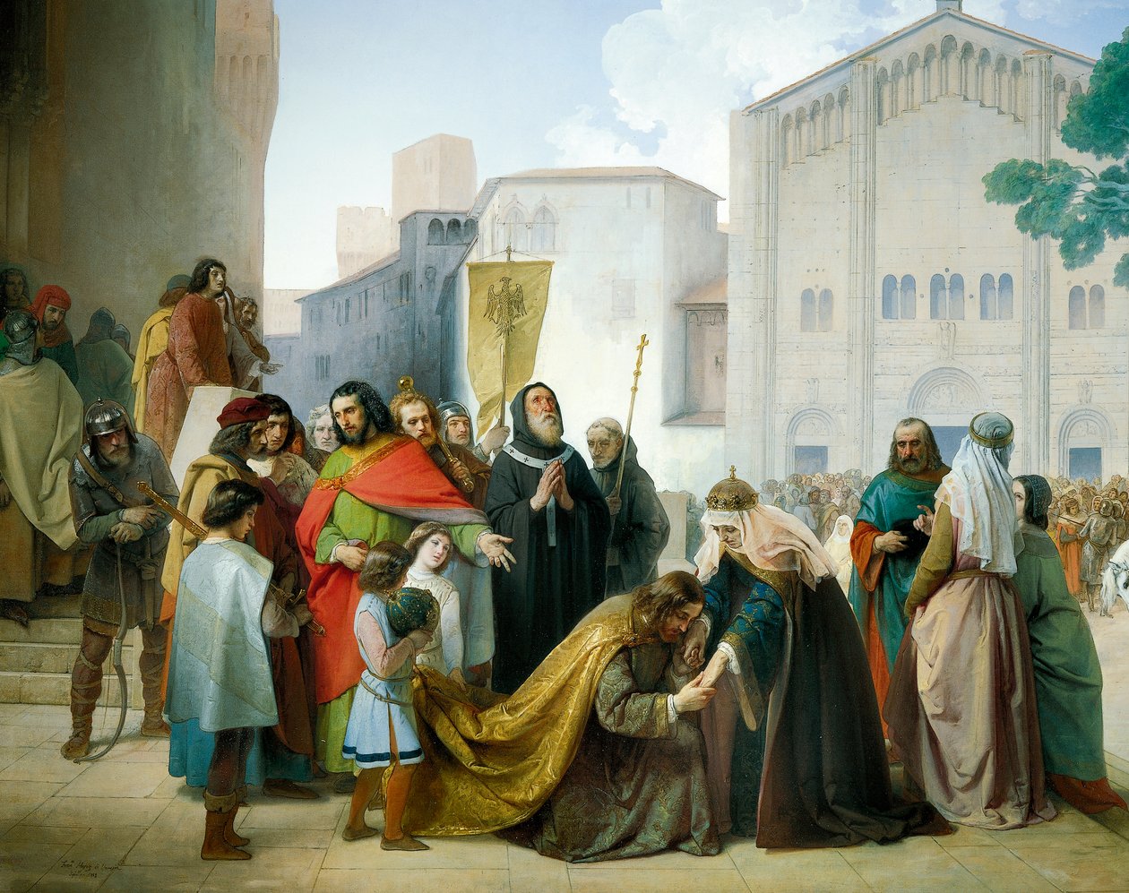 Försoning av Otto II med hans mor Adelaide av Bourgogne av Francesco Hayez
