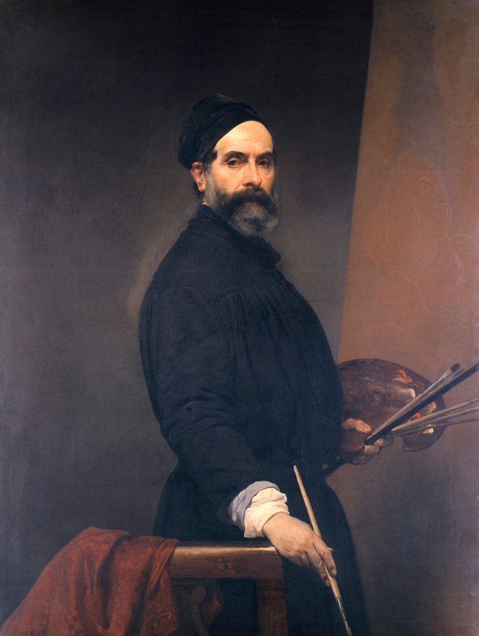 Självporträtt vid 57 års ålder, av Francesco Hayez (1791-1882), olja på duk av Francesco Hayez