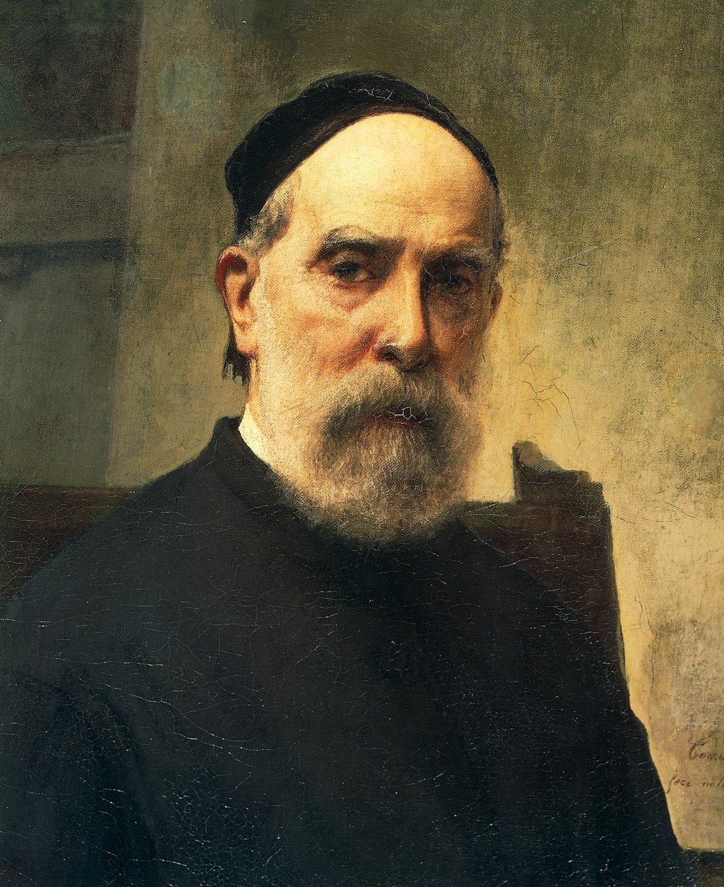 Självporträtt vid 88 års ålder, av Francesco Hayez (1791-1882), olja på duk, 58x46 cm, Detalj av Francesco Hayez