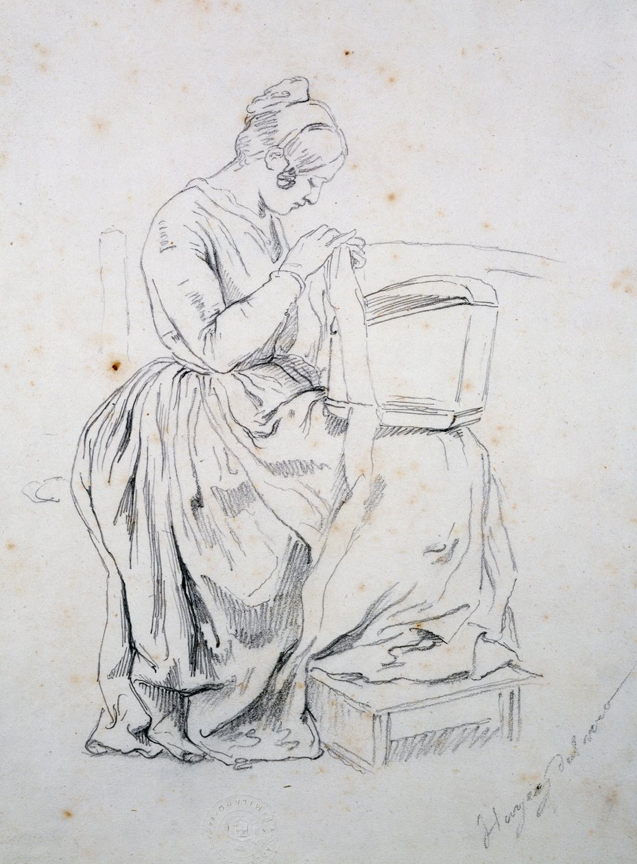 Studera för porträtt av sin fru av Francesco Hayez