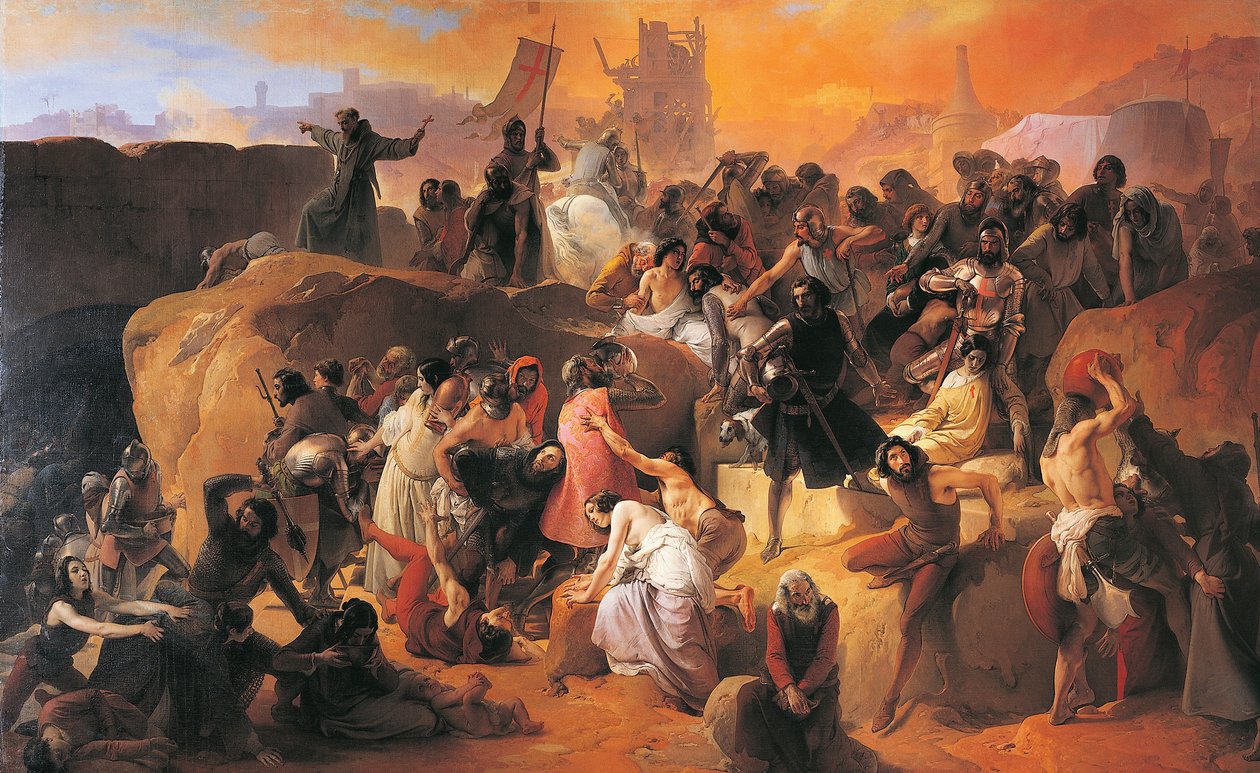 Törsten som led av de första korsfararna i Jerusalem, av Francesco Hayez, detalj av Francesco Hayez