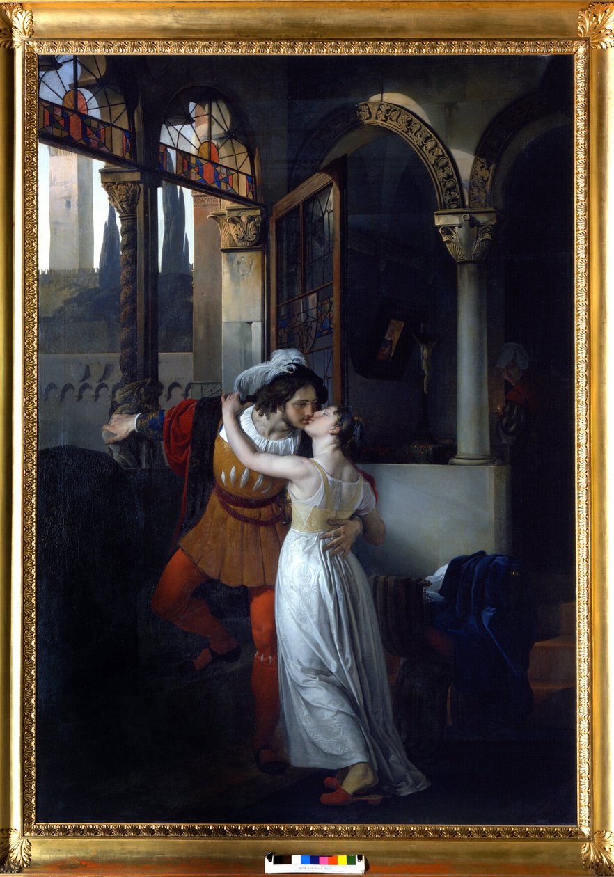 Den sista kyssen av "Juliet och Romeo", av Shakespeare. Målning av Francesco di Hayez av Francesco Hayez