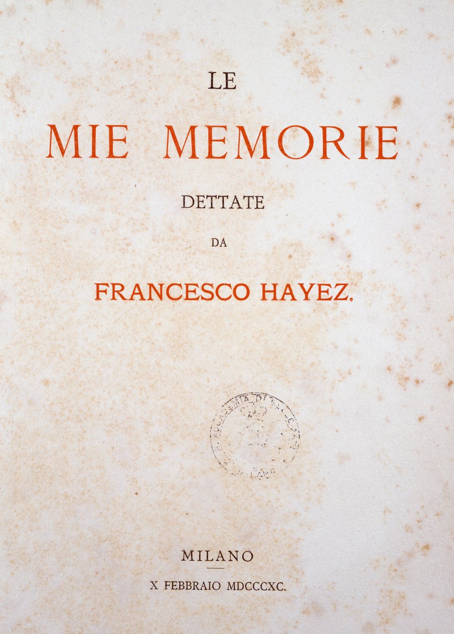 Titelsidan för Mina minnen av Francesco Hayez