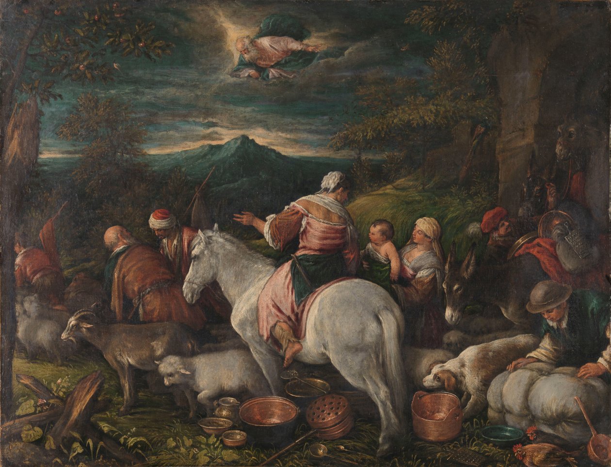 Abraham lämnar Haran av Francesco II Bassano (attributed to)