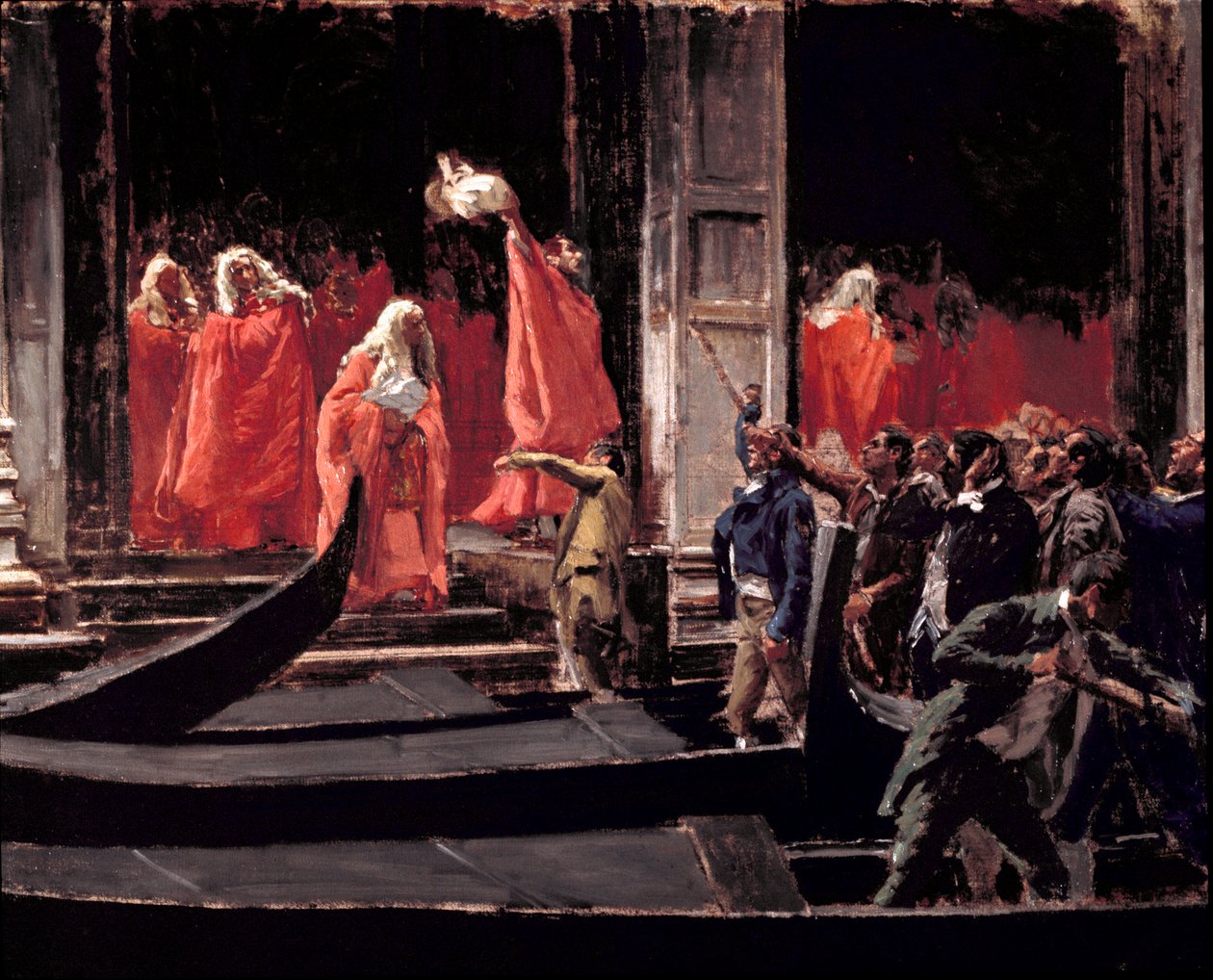 Senaten för Republiken Venedigs senat vid tiden för dess inträde i kungariket Italien 1866 Målning av Francesco Jacovacci (1838-1908) Rom, Galleria Nazionale d