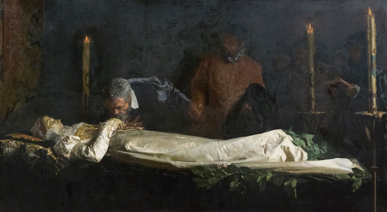Michelangelo vid Vittoria Colonnas dödsbädd av Francesco Jacovacci
