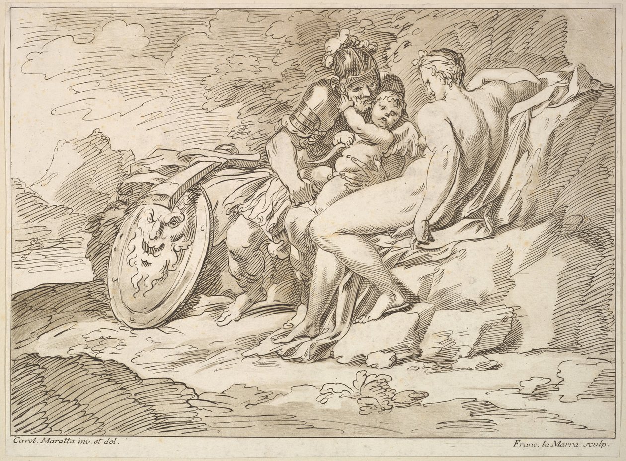 Venus, Mars och Amor, 1725-80. av Francesco Lamarra