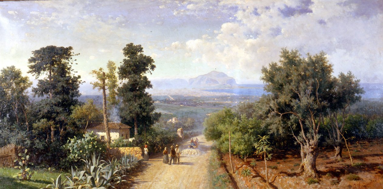 Omgivningarna i Palermo. Målning av F. Lojacono av Francesco Lojacono